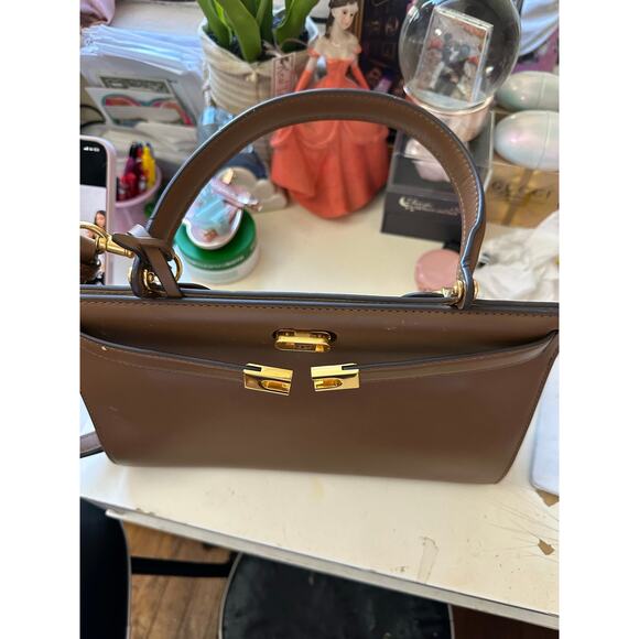 Tory Burch Lee Radziwill Bag Small Brown with Gold Hardware - Picture 12 of 16